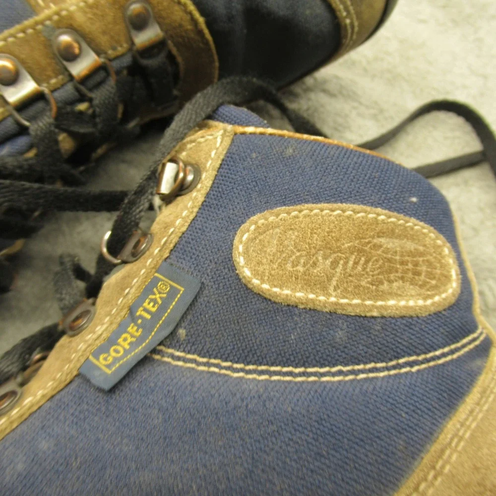 Vasque Mens? Boots 8.5 M Blue Gore-Tex Blue Lace Up Outdoor Hiking Boots VTG 80s